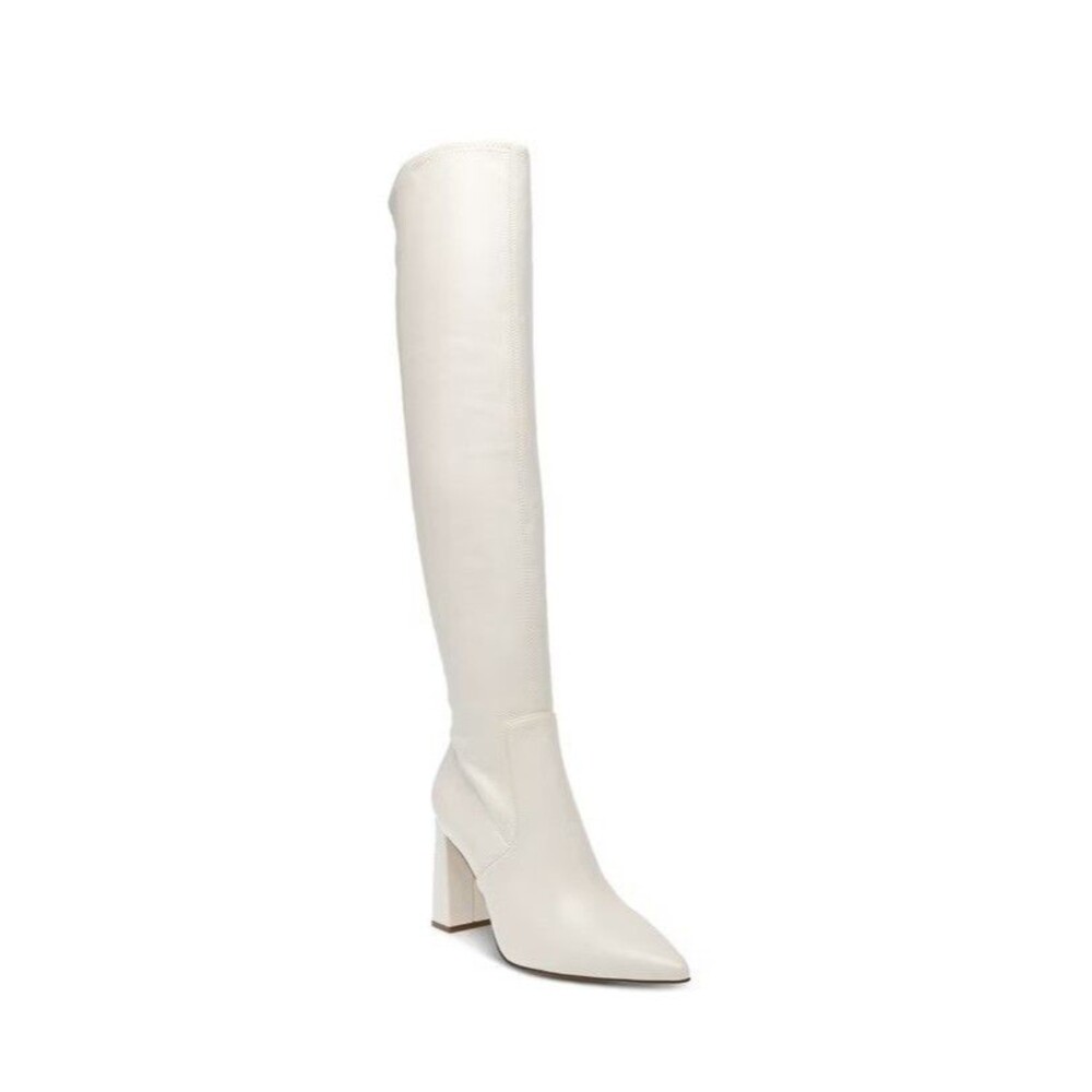 Wild Pair Womens 5.5 M Bone White Patent Eileene Over The Knee Boots DISPLAY OS3